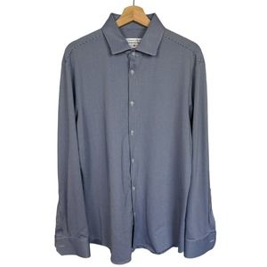 Mizzen+Main Men's XL Trim Fit Spinnaker Collection Button Up Gingham Shirt Nylon